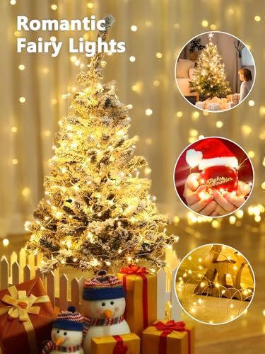 2 Pack Battery Operated Fairy Lights with Remote 66ft 200 LEDs Warm White - Indoor & Outdoor Decor