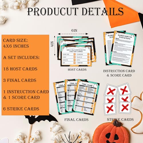 Halloween Friendly Feud Game - Colorful Family Trivia Board Game for Groups