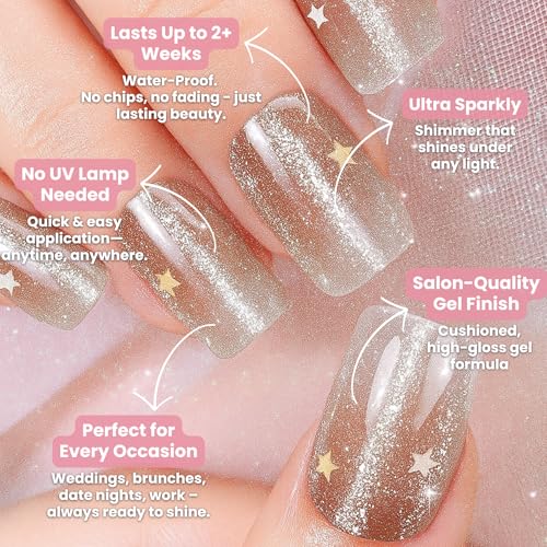 Self-Adhesive Nail Foils Set - Gradient Glitter Nude Long-Lasting Manicure