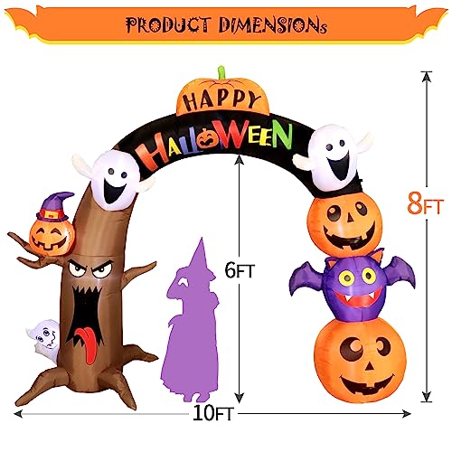 Halloween Inflatable Arch with LED Lights, Dead Tree Design, 10FT Long & 8FT Tall Yard Decoration