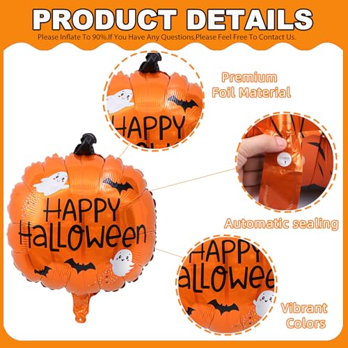 Halloween Balloons Set - 9Pcs Foil Ghost Spider Pumpkin Bat Party Decorations Style-1