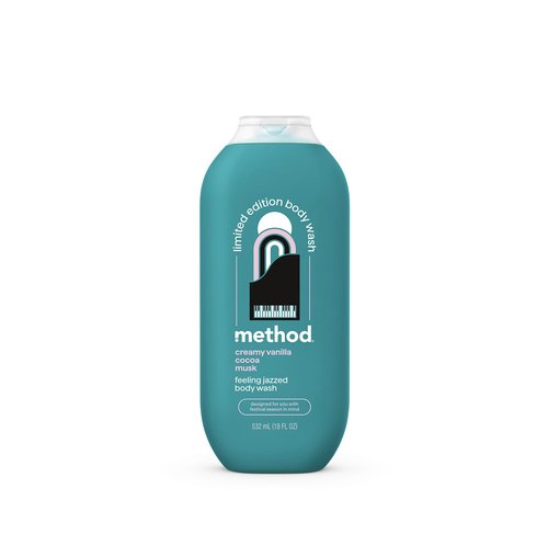 Method Limited Edition Body Wash, Feeling Jazzed with notes of Creamy Vanilla, Cocoa, and Musk, 18oz