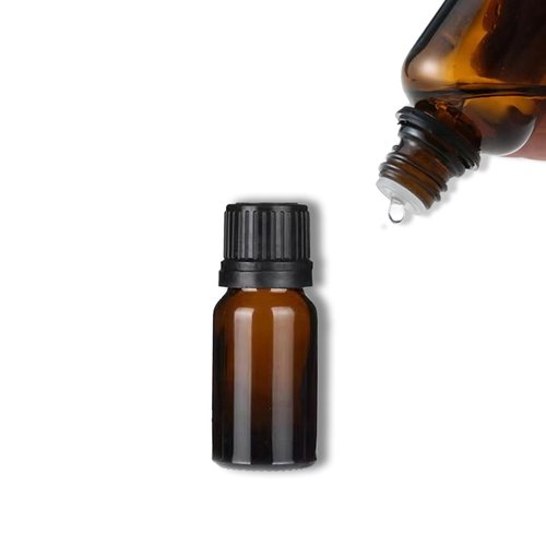 DZREVEOTA 24 Pack 10ml Amber Glass Essential Oils Bottles Empty Glass Dropper Vials Sample Bottle With Orifice Reducer and lid,for Aromatherapy Oils (Amber, 10ml)