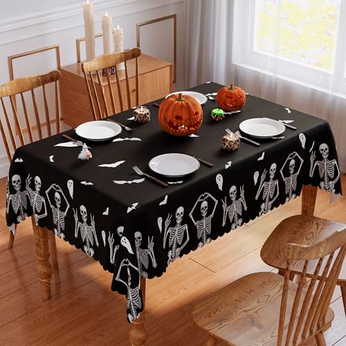 Halloween Tablecloth 120x60 Inch Rectangular Pumpkin Spooky Decorations Waterproof