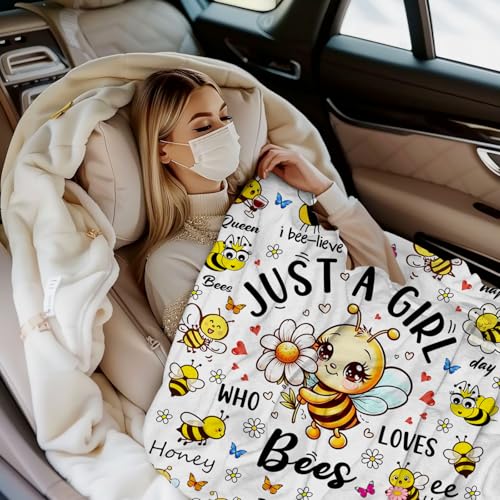 Bee Plush Throw Blanket for Adults Kids Teen Girls Boys 80x60 Variation of THIS listing