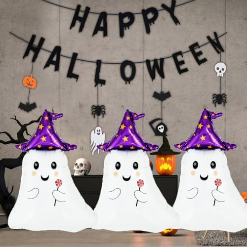 Halloween Ghost Foil Balloons - 5PCS Party Decorations for Ghost Theme