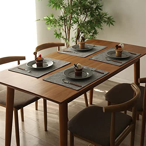 Heat Resistant Cloth Placemats Set of 6 - Mottled Grey & Brown, Rustic Table Decor