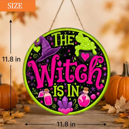 Witchy Halloween Wooden Sign for Home - The Witch Is In Sign - Variation: Witchy