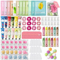 Jutqut 120PCS Spa Party Supplies for Girls, Include Facial Masks, Lip Mask, Under Eye Patches, Lip Balm, Foot Bath Bombs, Hand Cream, Compressed Towel, Hair Band, Sleepover Party Supplies for Girls