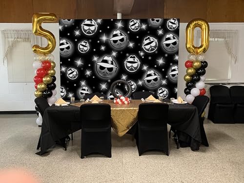8x6FT Black Glitter Backdrop for Photography and Party Decor - Early 2000s Style - Kids Birthday, Cholo Theme Banner