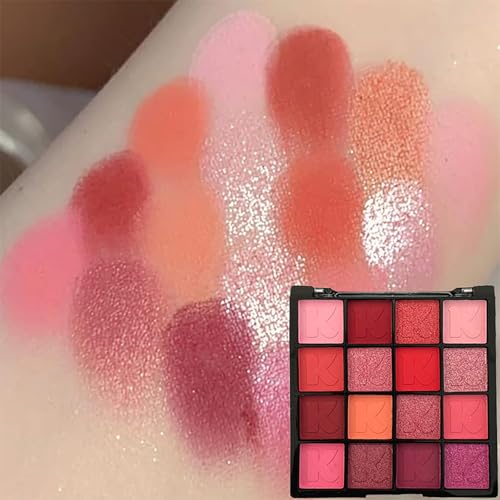 Red Eyeshadow Palette Matte Glitter Eye Makeup - K'APEINE, Variation: Red