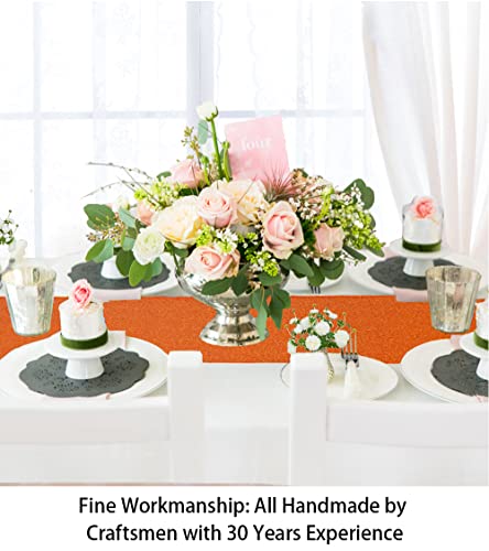 5pcs Orange Sequin Table Runners 12x72 Inch for Wedding Party Event Decor