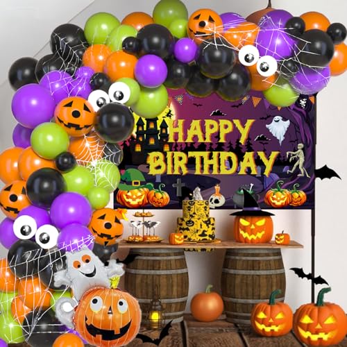 Halloween Balloon Arch Kit with Banner and Decorations - Party Supplies