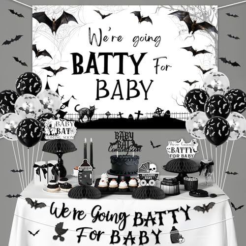 Halloween Baby Shower Bat & Ghost Decoration Kit - Spooky Gothic Party Supplies