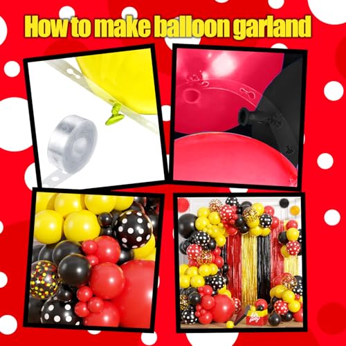 Red Yellow Black Balloon Arch Garland Kit Birthday Party Decorations - Sibling Variation