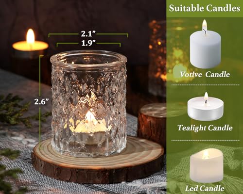 36pcs Clear Votive Candle Holders Set - Glass Tea Light Holders for Wedding and Home Decor - Uniform Size