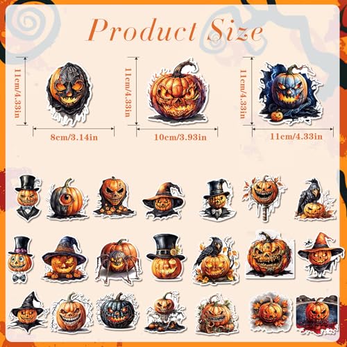 Halloween Fridge Magnets Set - 24 Gothic Pumpkin Witch Raven Decor