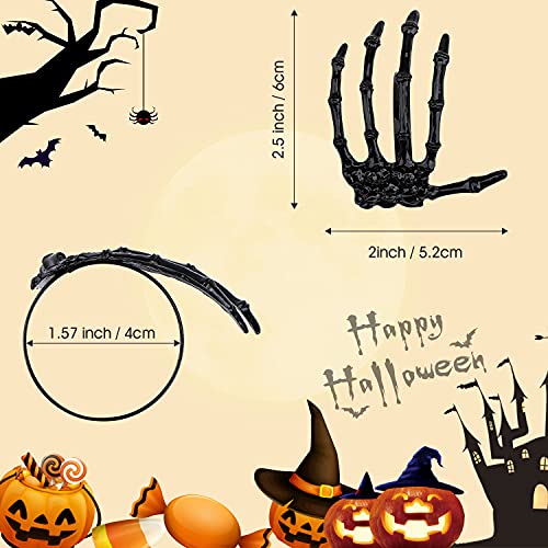 Halloween Napkin Rings Set - Black Metal Skeleton Claw for Party & Dining - Variation of THIS Listing
