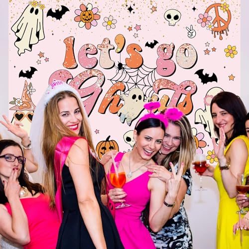 Halloween Ghouls Backdrop 7x5ft - Let's Go Ghouls Bachelorette Party Decor
