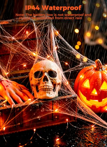 Orange Battery Operated Fairy Lights 5 Pack 7ft 20 LEDs for Halloween DIY Decor