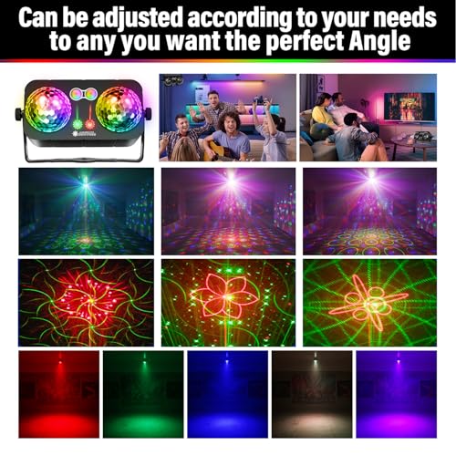 Disco Party Light with 4-in-1 LED Effects, Sound Activated, DJ & Club Lighting