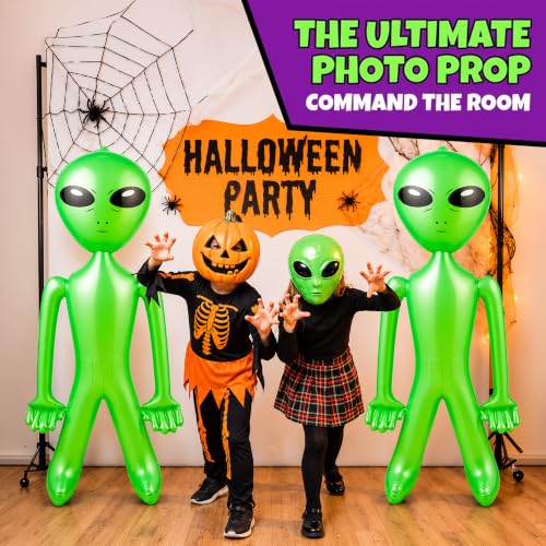 Giant Inflatable Alien Halloween Decorations 60 Inches - 2 Pack, Outdoor Indoor Party Props