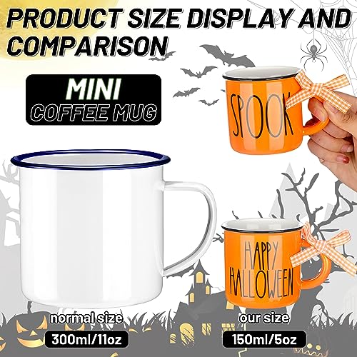 Halloween Mini Coffee Mug Set - 6 Decorated Ceramic Cups for Fall Home & Kitchen