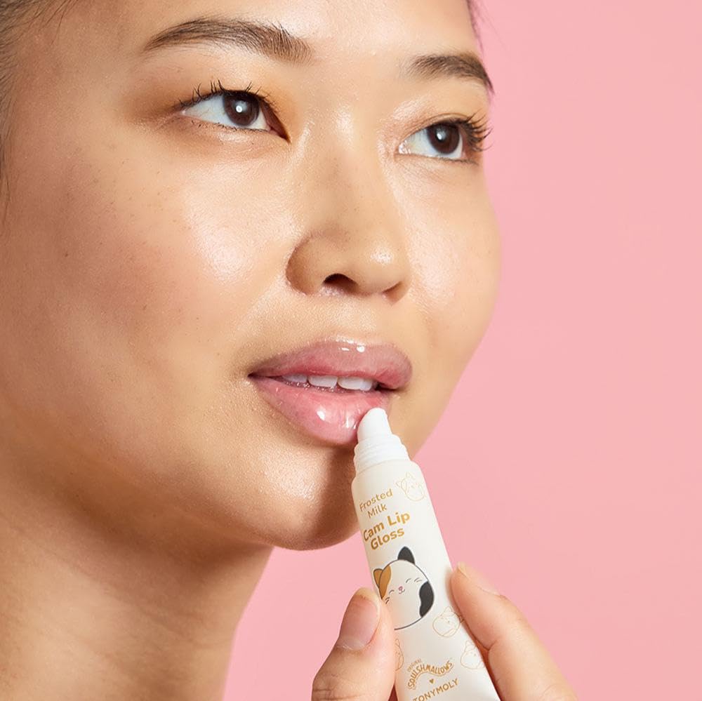 TONYMOLY Cam the Cat 2-Piece Skincare Set - Coconut Milk Hand Cream & Frosted Milk Lip Gloss | Cute Gift for Women & Teens