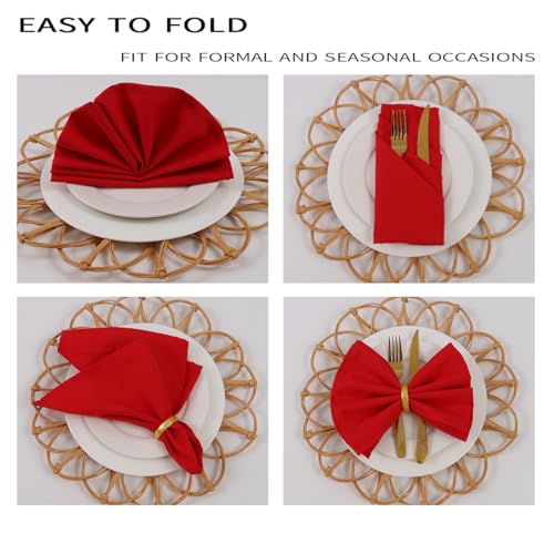Orange Cloth Napkins Set of 8 - 18x18 Inch Microfiber Fall Table Decor