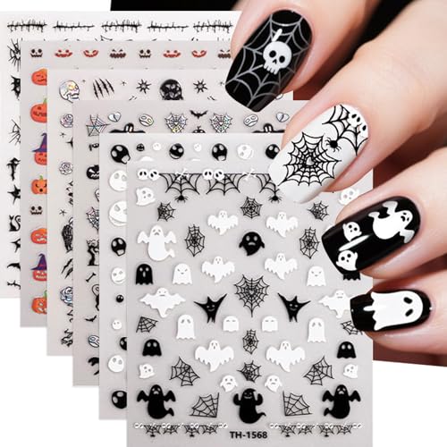 Halloween Nail Stickers Mini Spooky Decals - Black Cat, Pumpkins, Bat, Ghost, Web, Variation of THIS listing