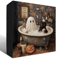 Halloween Black Cat Ghost Bathroom Decor Wood Desk Sign - Ghost 03