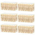 Champagne Gold Metallic Foil Fringe Table Skirts 6 Pack 29x108 Inches for Wedding & Party Decor