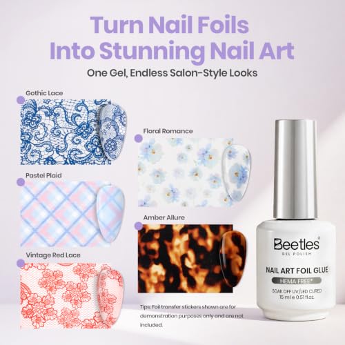 Beetles Nail Foil Glue Clear Transfer Gel 15ml UV & LED Safe - Variation 0