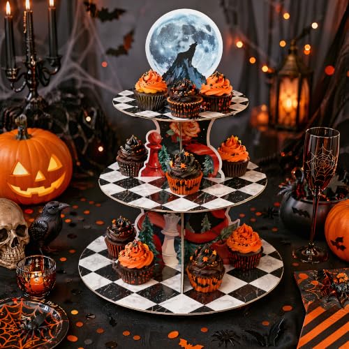 Halloween Vampire Cupcake Stand - 3 Tier Vampire Dessert Holder - Variation of Vampire