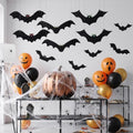 White Halloween Hanging Bats Set with Glowing Eyes - Indoor & Outdoor Party Decor