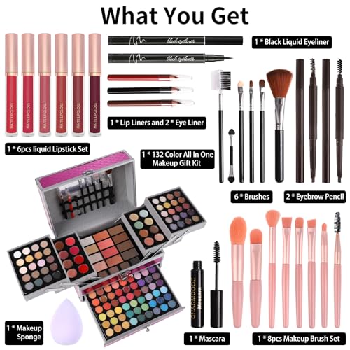 All-in-One Makeup Gift Set for Women & Girls - Cerise Edition