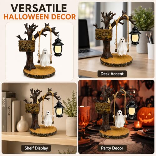 Halloween Hanging Ghost Decoration with Lantern and Boo Sign - Style 129