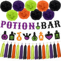 Halloween Potion Bar Decorations Set with Banners and Tassels - Witch Party Supplies
