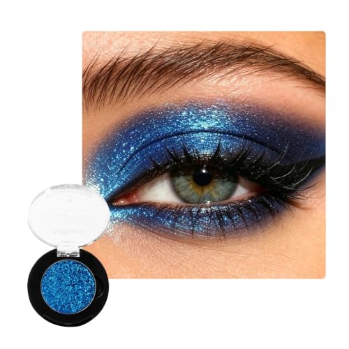 Blue Glitter Eyeshadow - High Pigment Holographic Metallic Eye Shadow #30H Blue