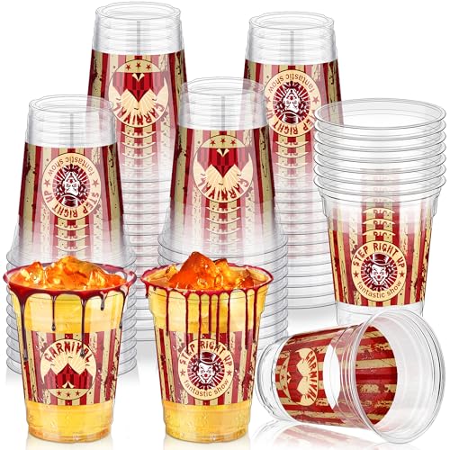 Halloween Horror Circus Party Cups 16 oz Disposable Plastic Cups Set of 60