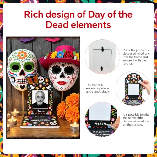 Dia de los Muertos Altar Kit with Photo Frames and Remembrance Sign - 26 Pieces