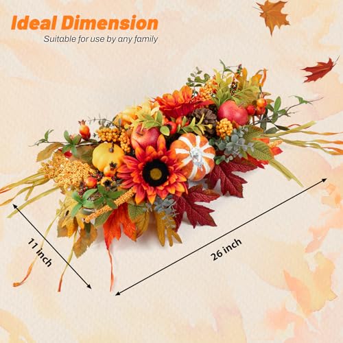 Fall Centerpieces for Tables - 28-Inch Autumn Table Decor - Fall Centerpieces - Pinkpuii