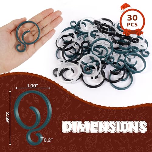 Christmas Light Clips for Banister - Green, 30 Pack Holiday Garland Hooks