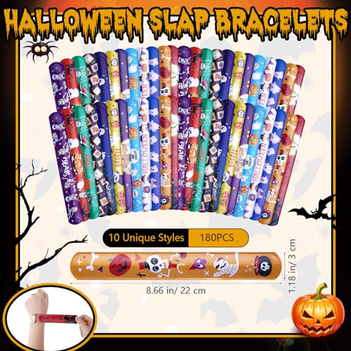 Halloween Rubber & Snap Bracelets Bulk Pack - Festive Party Favors & Gifts