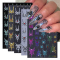Halloween Nail Stickers with Rhinestones & Spider Web Design - Spiders Variation, 5 Sheets
