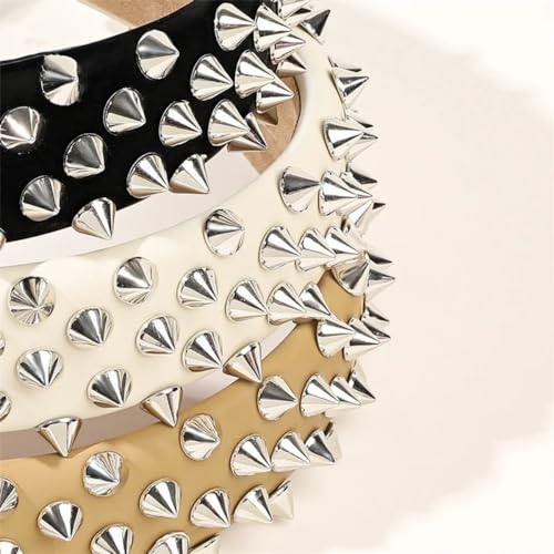 Black Punk Studded Headband - Rock, Halloween, Cosplay, Party Accessory - Pack of 1