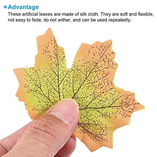 Artificial Maple Leaves Fall Foliage Decor 200 Pack for Weddings and Crafts