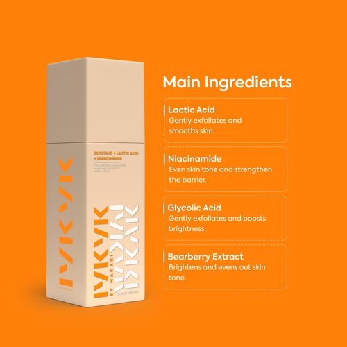 MAKARI IYKYK Gentle Exfoliating Body Wash | Glycolic & Lactic Acid Cleanser with Niacinamide | Smooths Dry Skin for Radiant-Looking Results | Vegan & Fragrance-Free