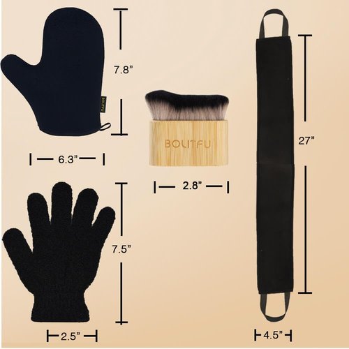Self Tanning Mitt Applicator Kit by [Brand Name] - 4 Essential Tools for Streak-Free Tan | Black