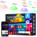 White 100FT RGBIC Outdoor Christmas Lights - Waterproof Smart Eave Lighting